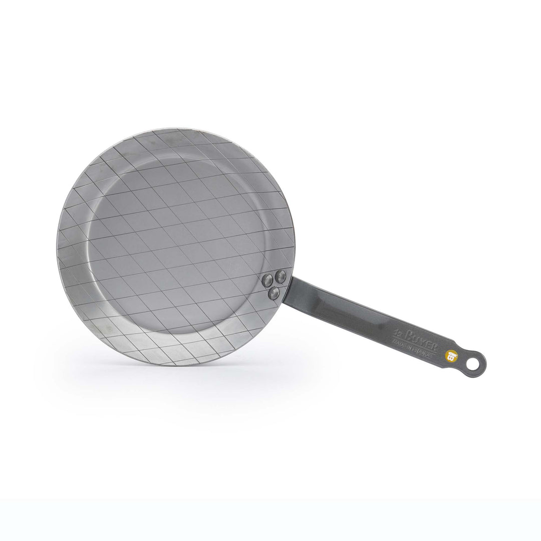 DE BUYER Steakpfanne MINERAL B 24 cm Eisenpfanne mit Rautenprägung