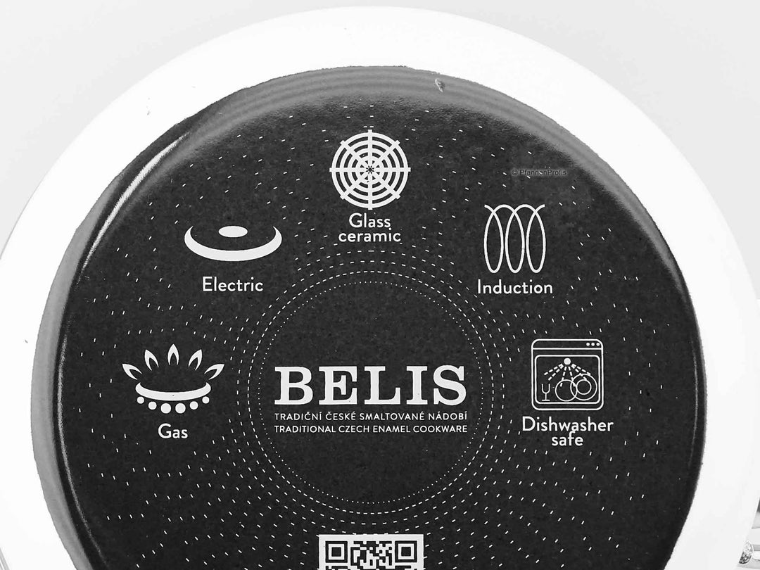 BELIS Stahl-Emaille Kochtopf PREMIUM 24 cm WEISS