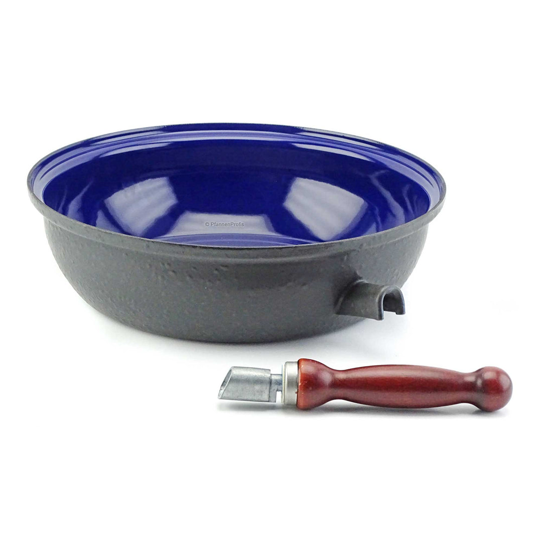 BELIS Stahl-Emaille Pfanne STABIL EXTRA 28 cm abnehmbarer Griff