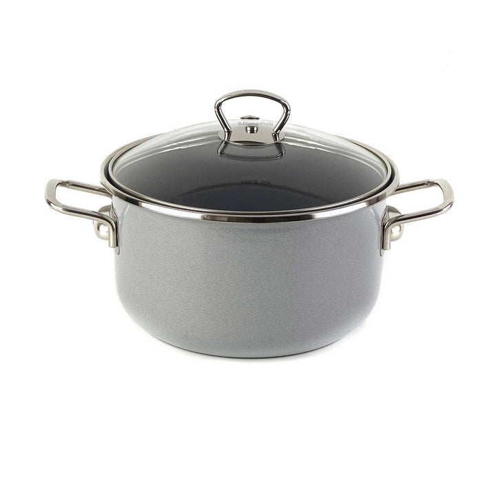 BELIS steel-enamel casserole PREMIUM 20 cm GREY