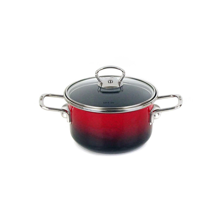 BELIS steel-enamel casserole PREMIUM 16 cm RED