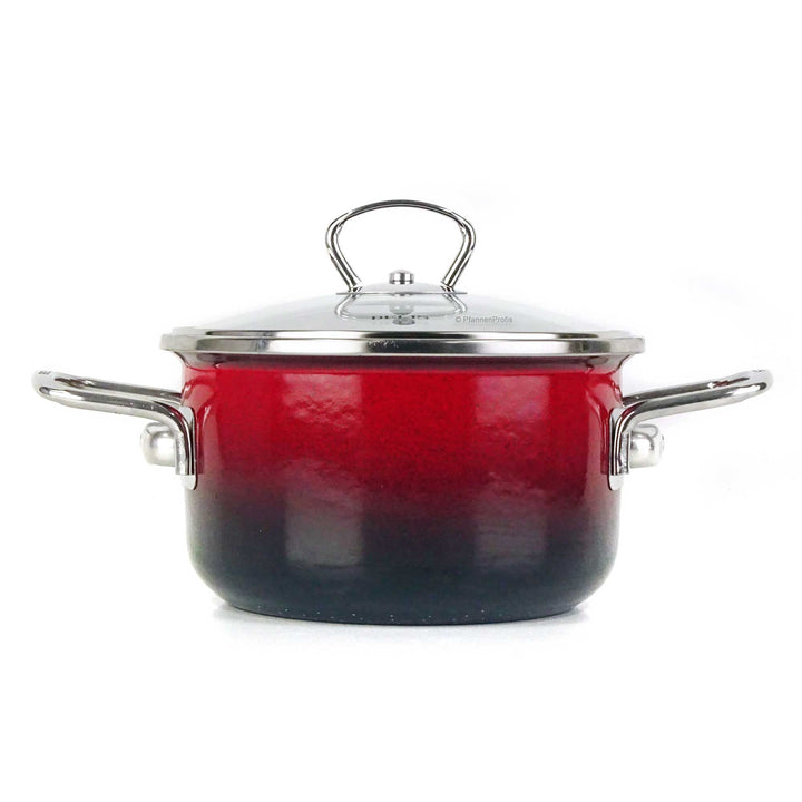 BELIS steel-enamel casserole PREMIUM 16 cm RED