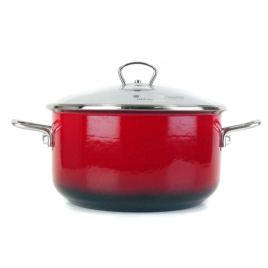 BELIS steel-enamel casserole PREMIUM 24 cm RED