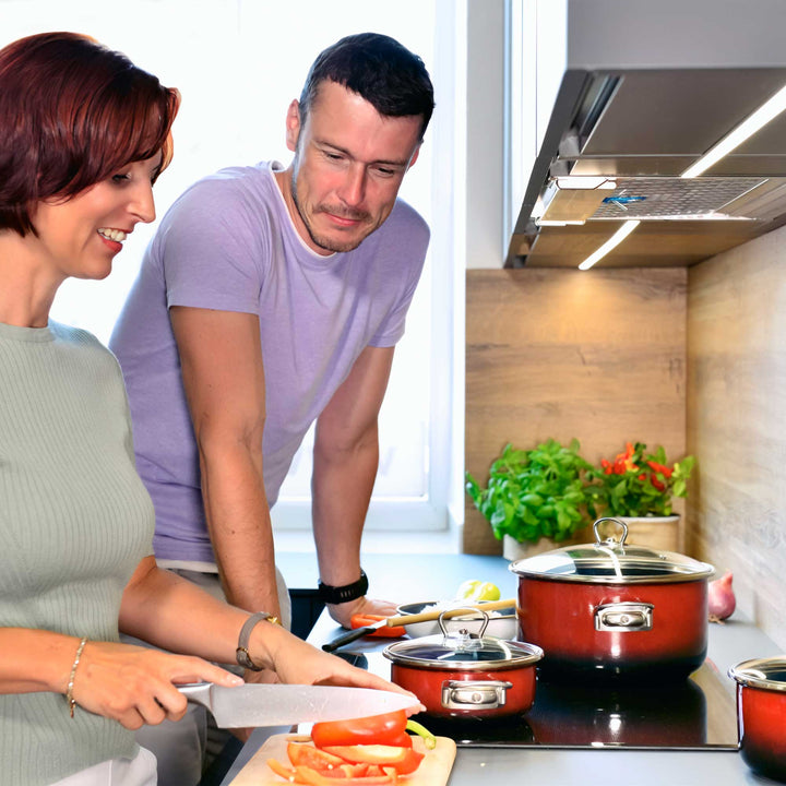 BELIS steel-enamel casserole PREMIUM 16 cm RED