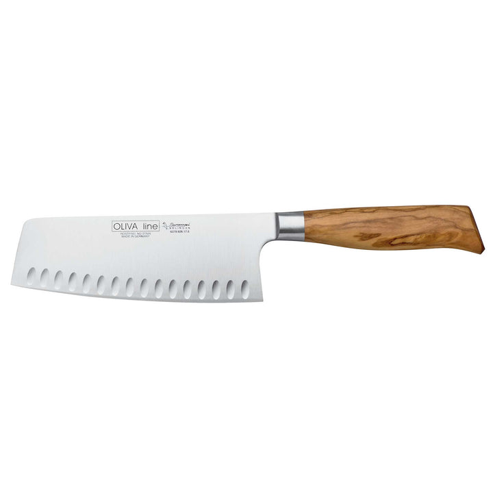 BURGVOGEL Solingen China-Hackmesser OLIVA LINE 17 cm geschmiedet Kullenschliff Holzgriff