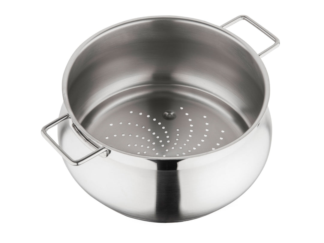 BARAZZONI Cuiseur vapeur TUMMY acier inoxydable casserole 22 cm + couvercle + panier vapeur