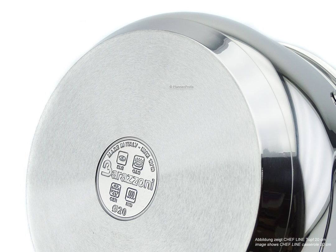 BARAZZONI CHEF LINE pot set 16, 20, 24 cm 6 pieces stainless steel 3 pots, 3 lids