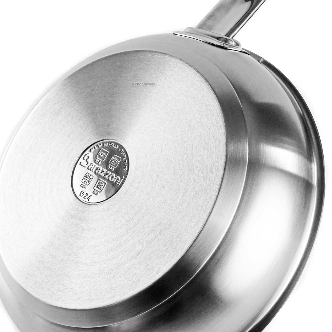 BARAZZONI stainless steel pan PROFESSIONAL 28 cm frypan uncoated