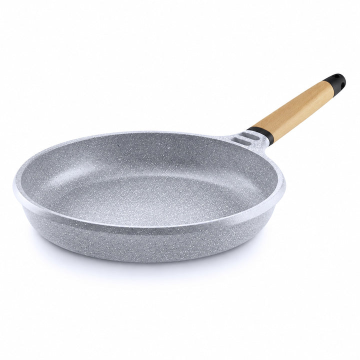 CASTEY Padella in alluminio pressofuso STONE CERAMIC 28 cm senza PFAS manico removibile in legno induzione