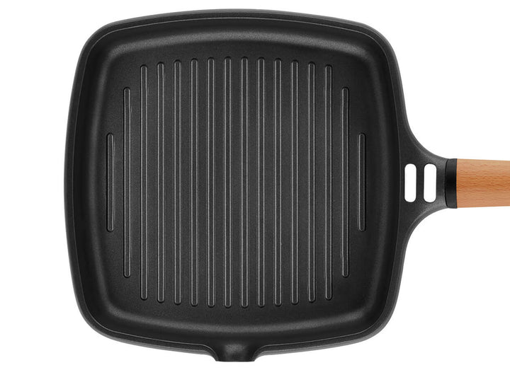 CASTEY Alu Guss Grillpfanne CLASSIC 27 x 27 cm abnehmbarer Griff Induktion