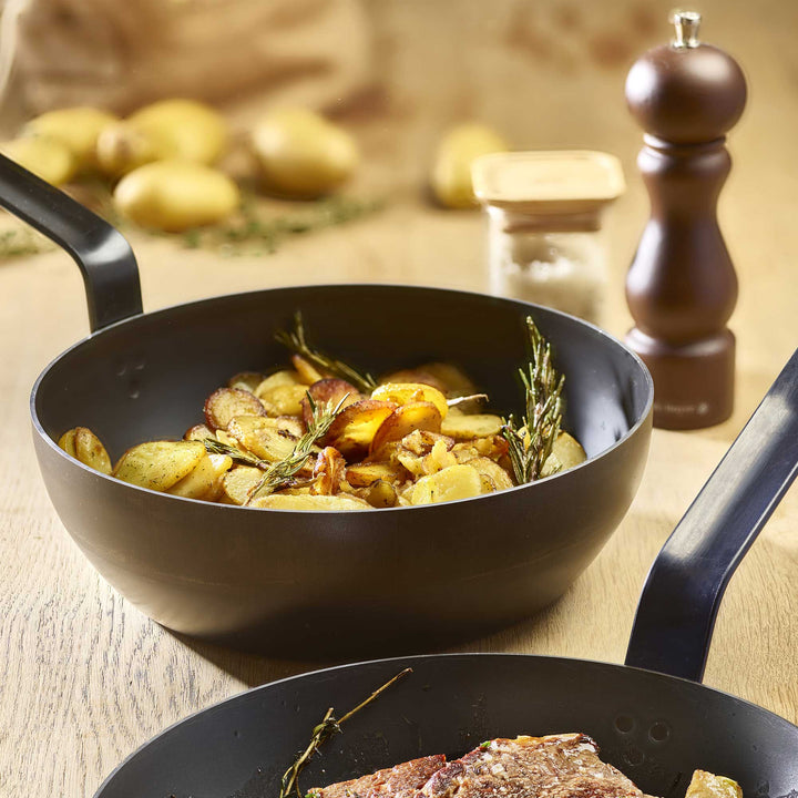 DE BUYER country pan 24 cm BLUE CARBON iron steel sauté pan