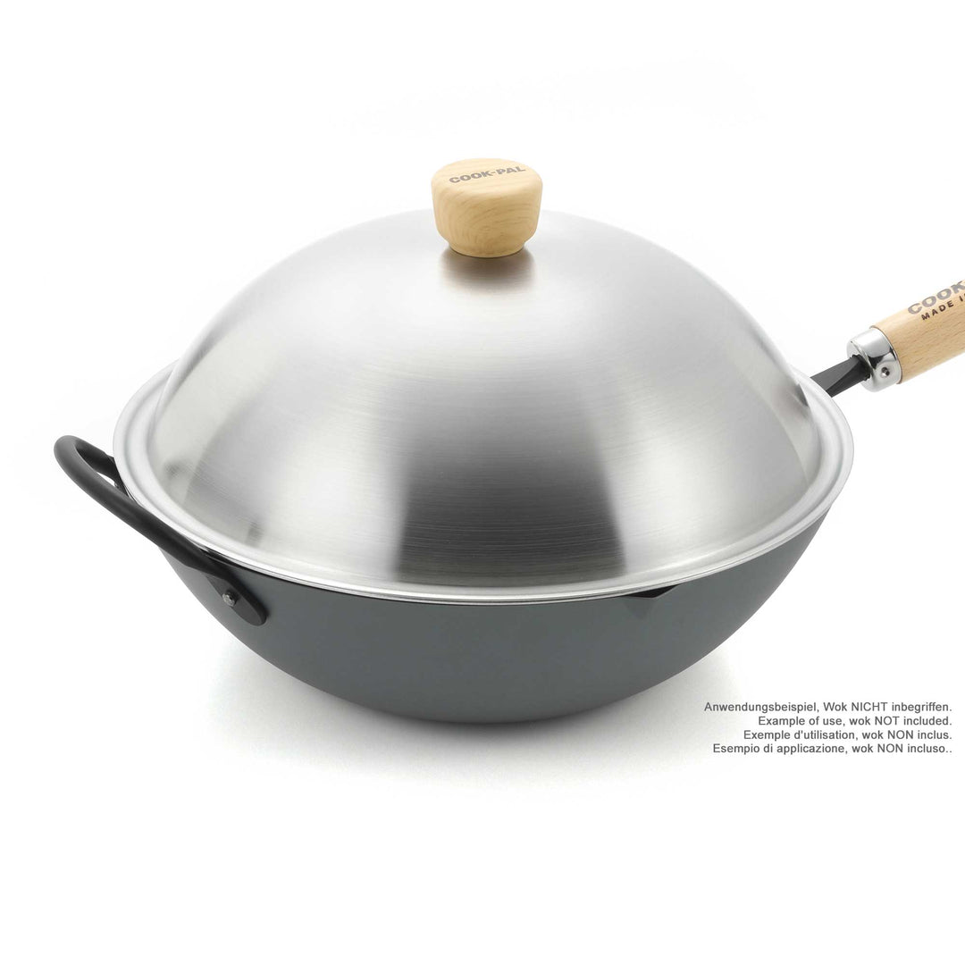 YOSHIKAWA Couvercle pour wok 30 cm Acier inoxydable