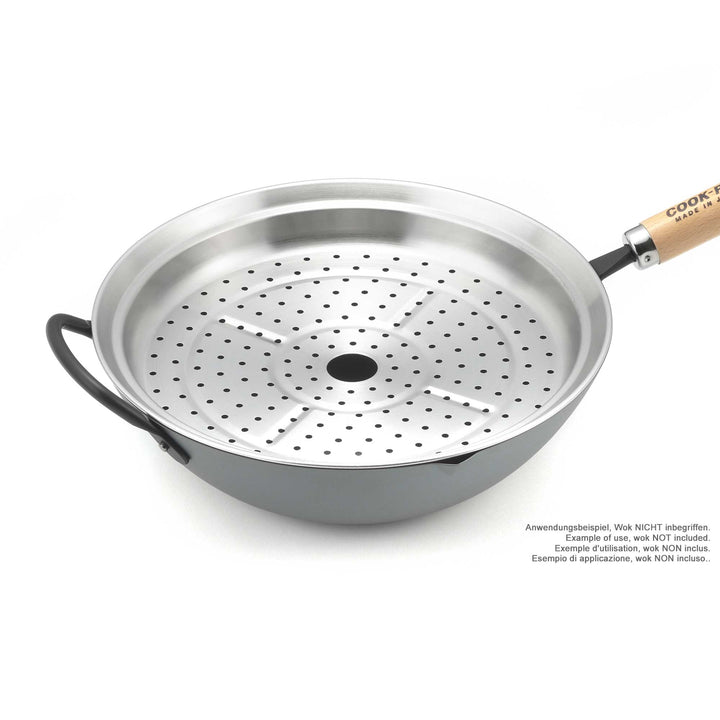 YOSHIKAWA Dämpf-Einsatz Edelstahl für Ren Wok 30 cm