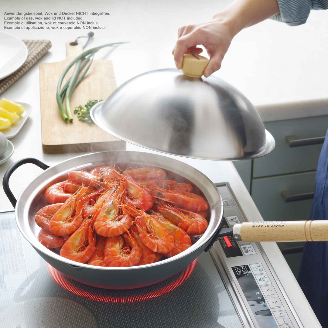 YOSHIKAWA Dämpf-Einsatz Edelstahl für Ren Wok 30 cm
