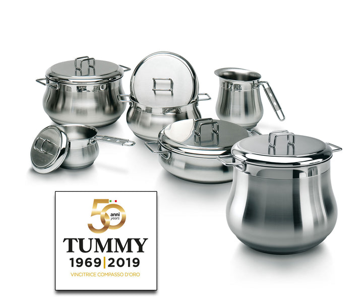 BARAZZONI Cuiseur vapeur TUMMY acier inoxydable casserole 22 cm + couvercle + panier vapeur