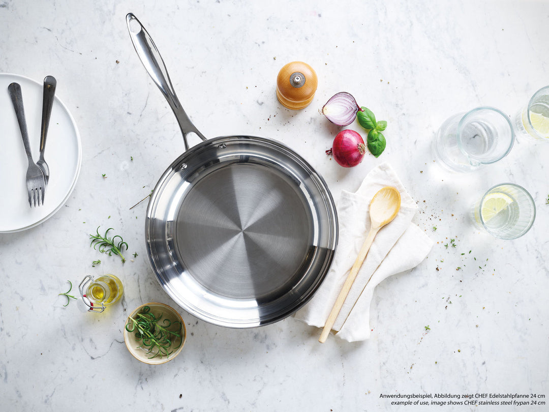 BEKA Bratpfanne CHEF 20 cm Edelstahl Pfanne unbeschichtet Induktion
