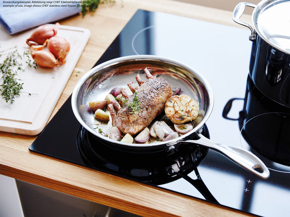 BEKA Bratpfanne CHEF 20 cm Edelstahl Pfanne unbeschichtet Induktion