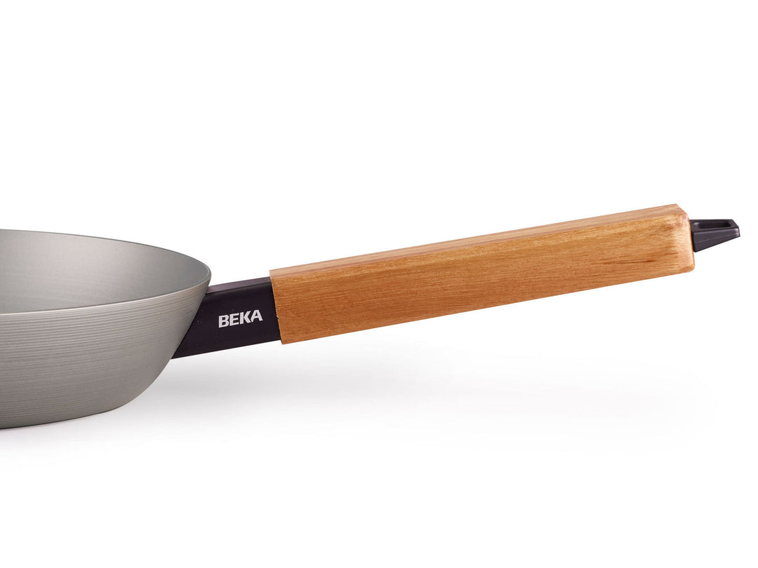 BEKA Eisenpfanne NOMAD 24 cm Carbonstahl Bratpfanne mit Akazienholzgriff