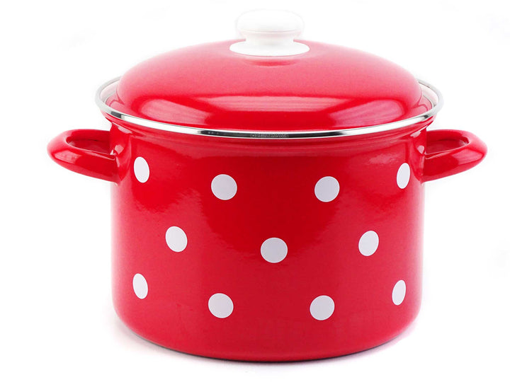 BELIS Stahl-Emaille Gemüsetopf DOTS 24 cm 8 Liter