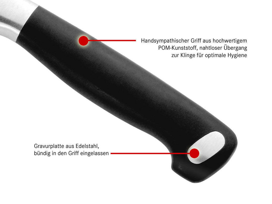 BURGVOGEL Solingen Schinkenmesser Kullenschliff MASTER LINE 26 cm geschmiedet Gravurplatte
