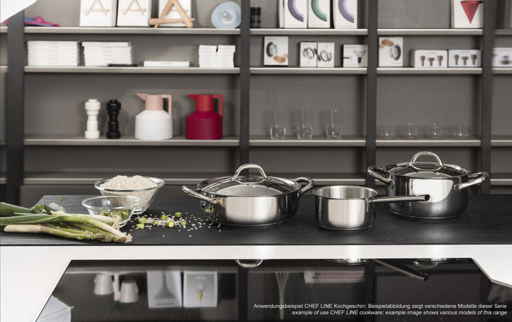 BARAZZONI Kochtopf CHEF LINE Edelstahl 16 cm mit Deckel 1,5 L