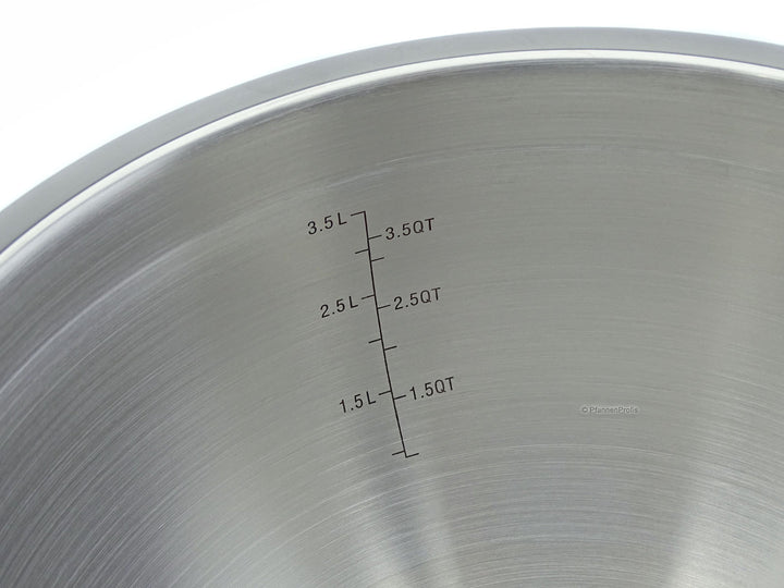 BARAZZONI rutschfeste Edelstahl Rührschüssel mit Deckel 24 cm 5 Liter