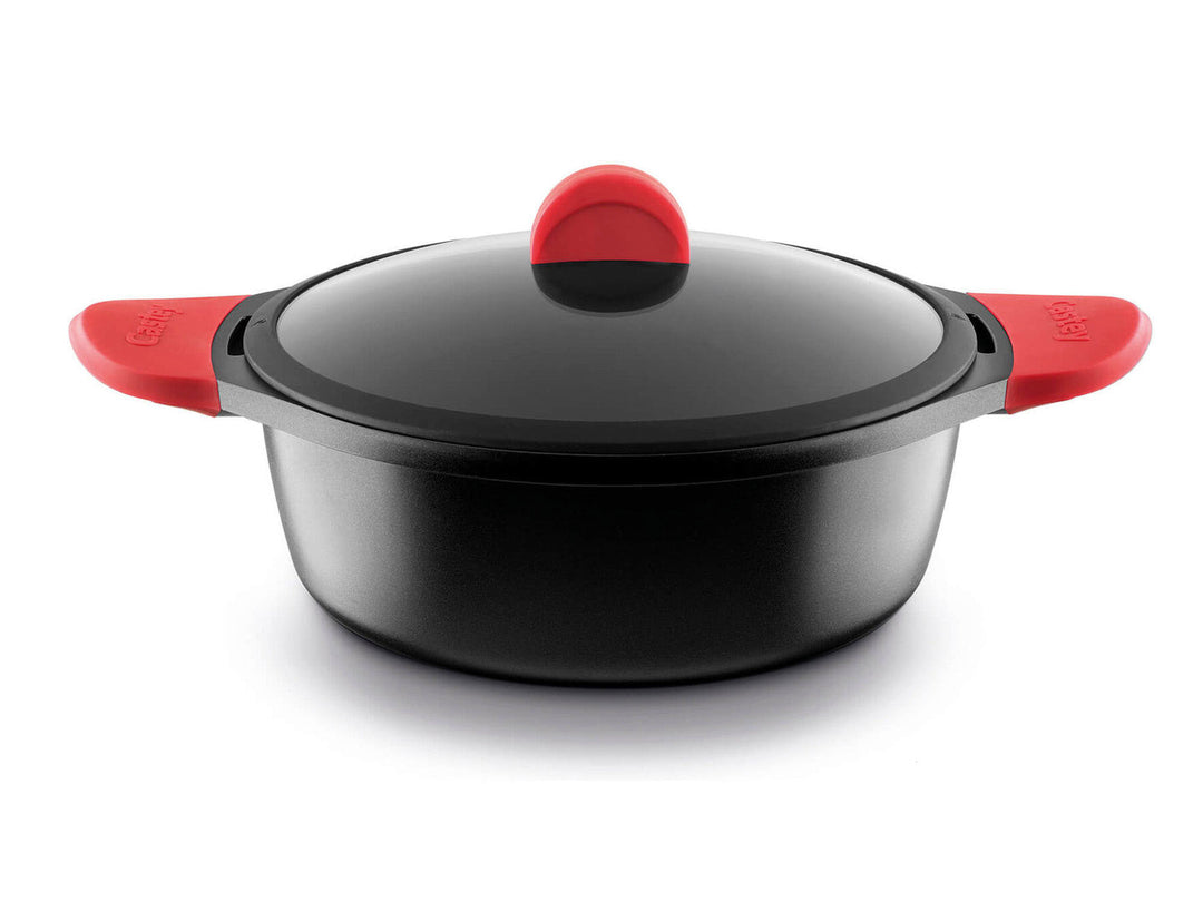CASTEY Alu Guss Topf CLASSIC 24 cm mit Deckel Silikon-Griffe Induktion
